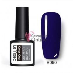 Oja semipermanenta LeMooc color UV / LED de 8 ml Cod B090 Ultramarine Blue + 1 Cutie sclipici Auriu Cadou
